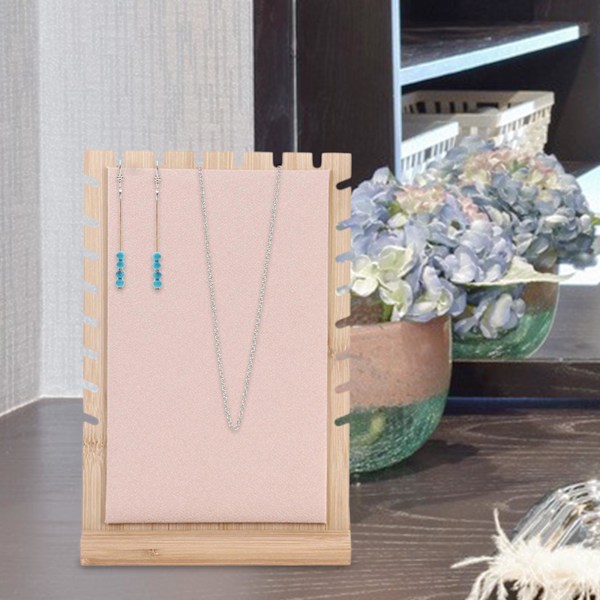 Smycken Display Stand Plank Organizer för hängsmycke Beige 6.89x3.94x9.92 Inch