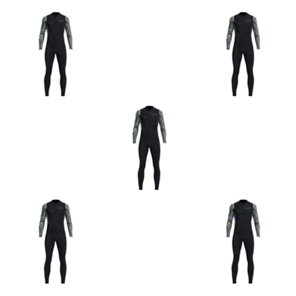 1/2/3/5 Mens Front Zip Våtdräkt för dykning Surfing och simning black L 5PCS