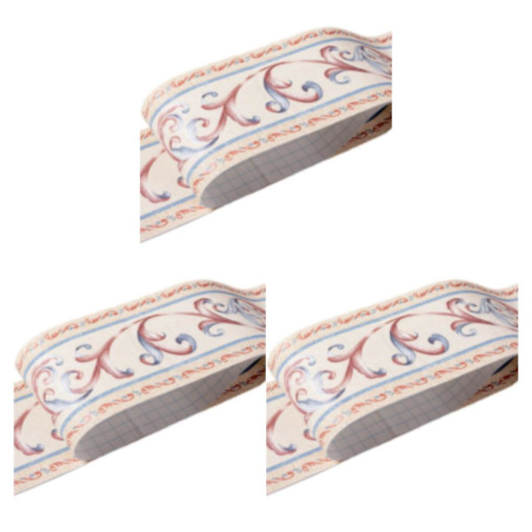 1/2/3/5 Retro Fashion PVC vattentät midjelinje för robust vägg Beige vine flower 3Set