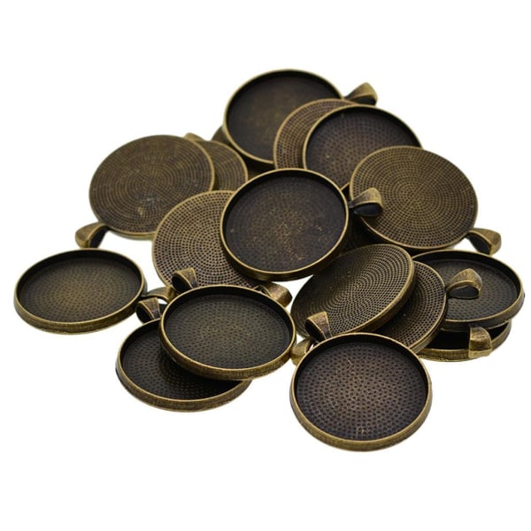 1/2/3/5 20x Runt hängande Blank Cabochon Basinställning DIY Bronze 30mm 1Set
