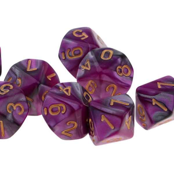 10x 10-sidiga speltärningar 16 mm tärningar för brädspel/undervisning i matematik