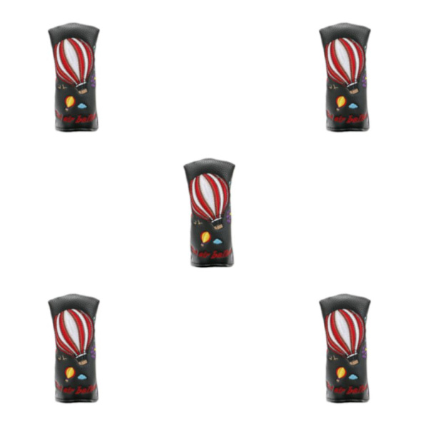 1/2/3/5 magnetisk stängning PU Läder Golf Putter Head Cover Enkel black 5Set