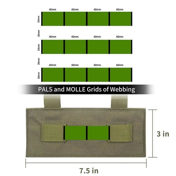 1/2/3/5 Moral Patches Board Display För MOLLE Attachment for Army Green 1 Pc