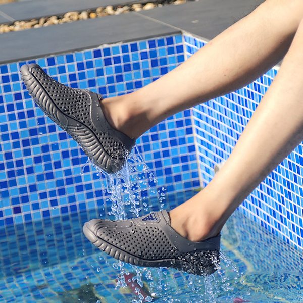 Andas Herr Tofflor Hollow Beach Shoes Mode Sandal Gray 42