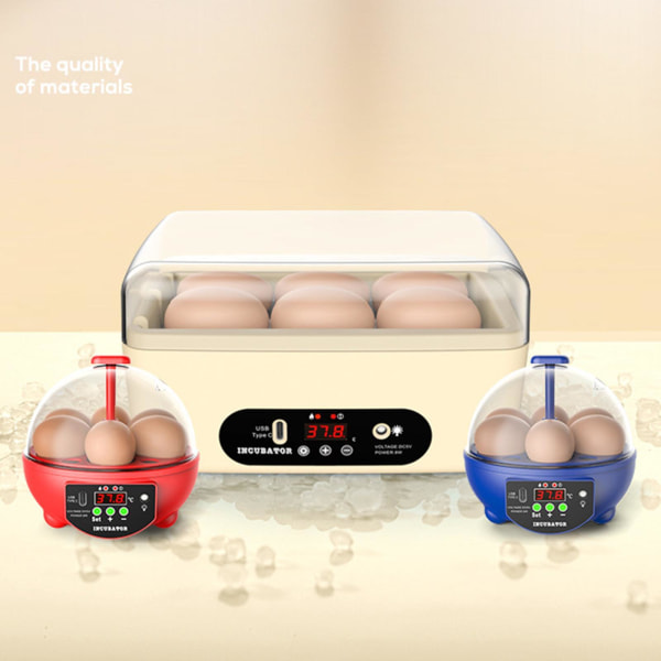 Desktop Digital Egg Incubator Egg Turner Fjäderfä kläckare för 4 Auto Egg Turning