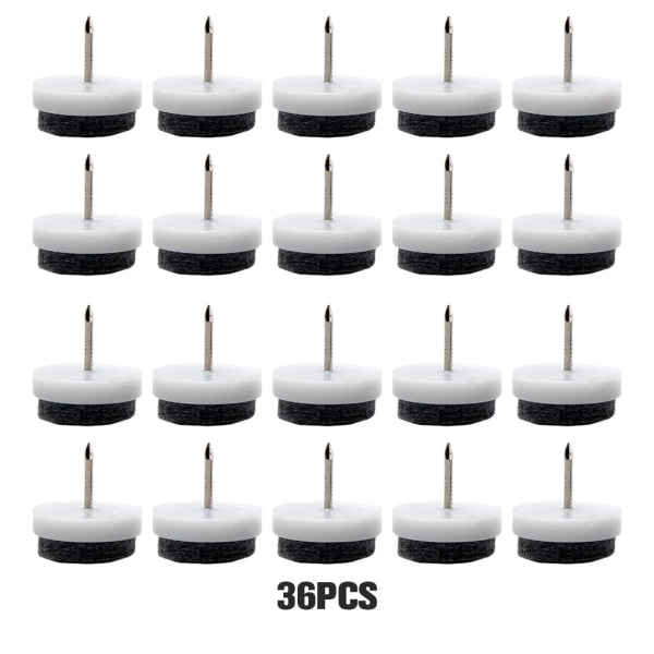 1/2/3/5 36X Nail-on Slider Möbeldyna Filt Glide Hushåll White 28mm 5PCS