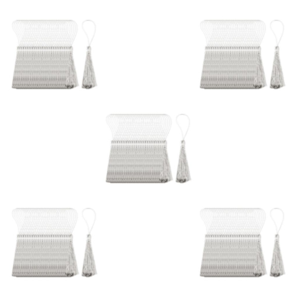 1/2/5 30x Silkeslen handgjorda mjuka tofsar Floss Bokmärke Tofsar med Silver 10cm 5Set