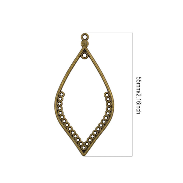24st Tibetanskt Silver Brons Örhänge Blad Drop Frame För Charms