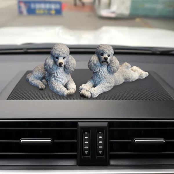 1/2/3 Pudel Hund Staty Djur Figurine Vardagsrum Kontor Gray 8.6x4x6cm 12.5x4x5.8cm 1Set