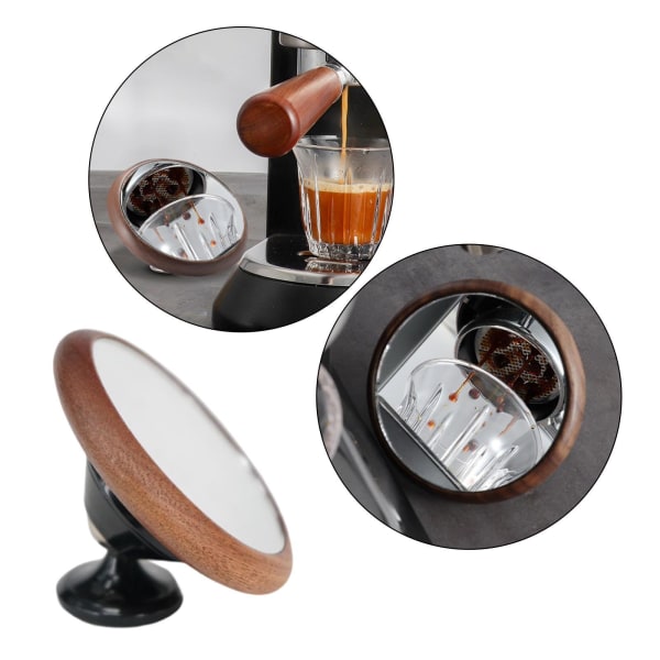För Espresso Lens Reflective Mirror För Flow Rate Observation Walnut Black 6cm Mirror