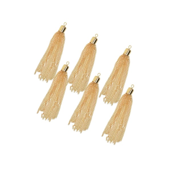 1/2/3/5 6 delar Handgjorda Boho Long Chain Tofshängen Light gold 1Set