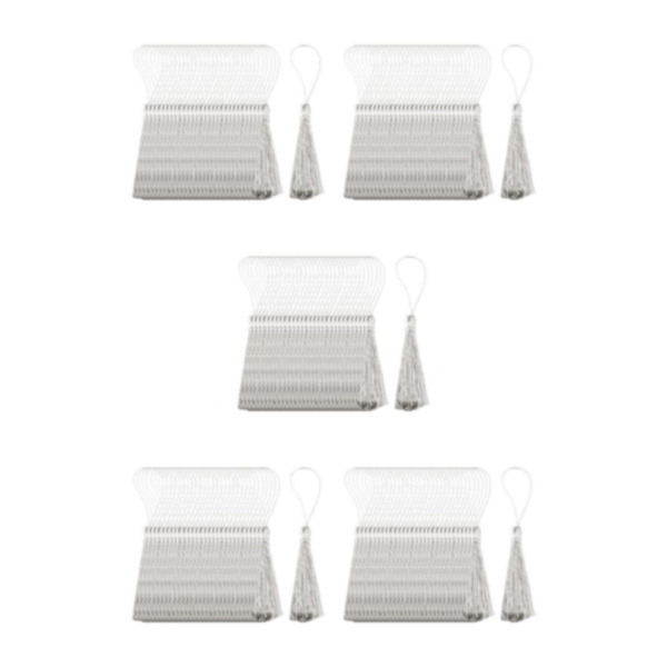1/2/5 30x Silkeslen handgjorda mjuka tofsar Floss Bokmärke Tofsar med Silver 10cm 5Set