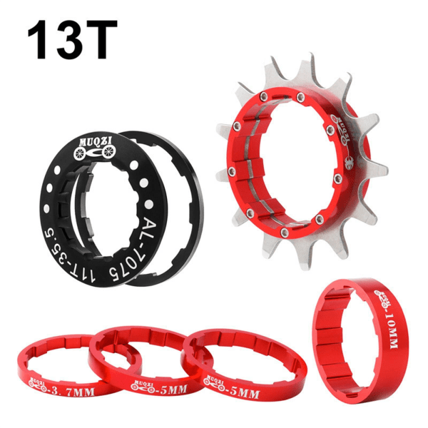 1/2/3/5 Aluminium Alloy För Conversion Kit Uppgraderad 13T Singel red 13T 1 Pc