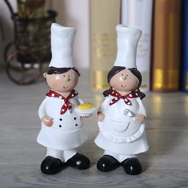 1/2 2 delar Par Kock Figurine Skulpturer Cook Staty 1Set
