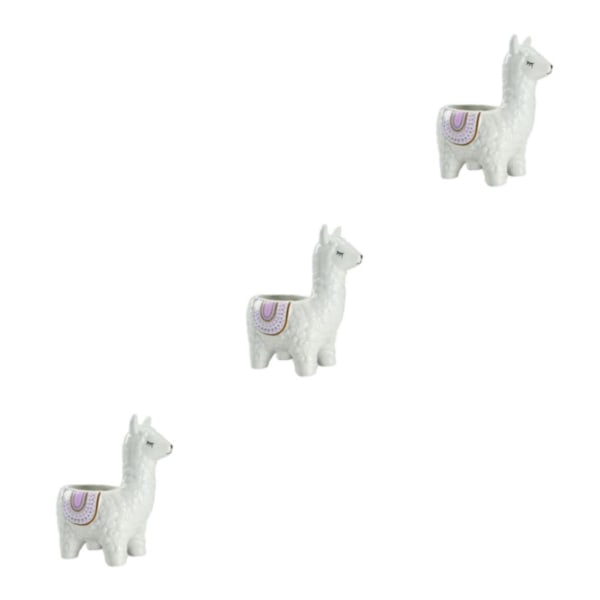 1/2/3 Animal Shape Krukor - Snygg hållbar keramisk blomväxt Alpaca white 3PCS