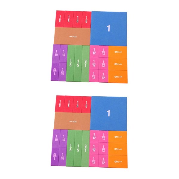 1/2 22x bråkplattor Rainbow Math Manipulatives for Elementary 2Set