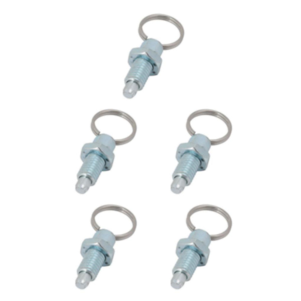 1/2/3/5 Heavy-Duty indexkolv med användarvänlig ringdragning M6-3 Galvanized Steel 5PCS