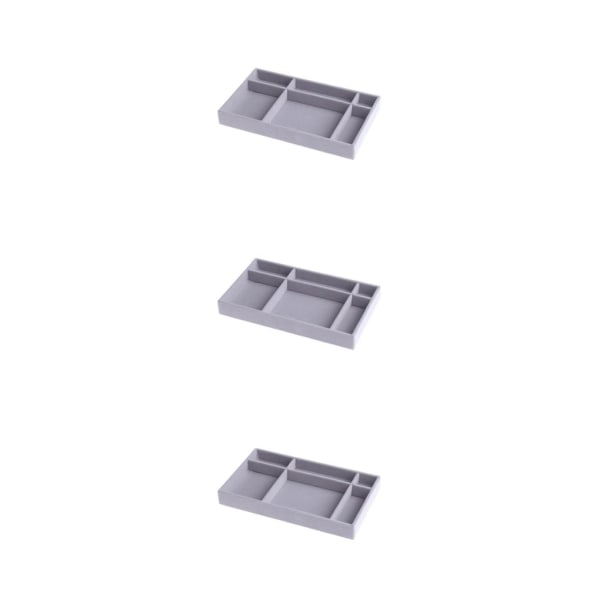 1/2/3/5 Stapelbar smyckesbricka Multipurpose Portable Velvet för 6 Grids Style A 3Set