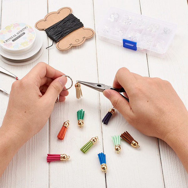 1/2/3/5 100 stycken Tofs Nyckelring Snygg DIY Tofs Tillbehör pink-Gold 1Set