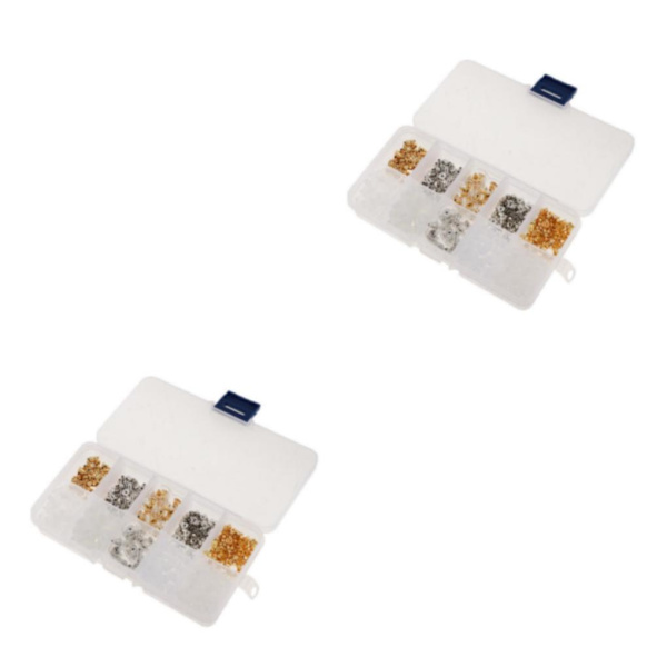 1/2/3 Boxed Earring Back Örhänge Backing Kit 550st 10 stilar gold and silver 550 Pcs 10 Style 2Set