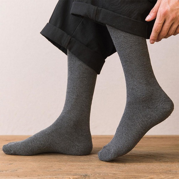 1/2 Andas bomull Herr Knähög Varm Lång Vinter Tjock Dark grey 39cm 1Set