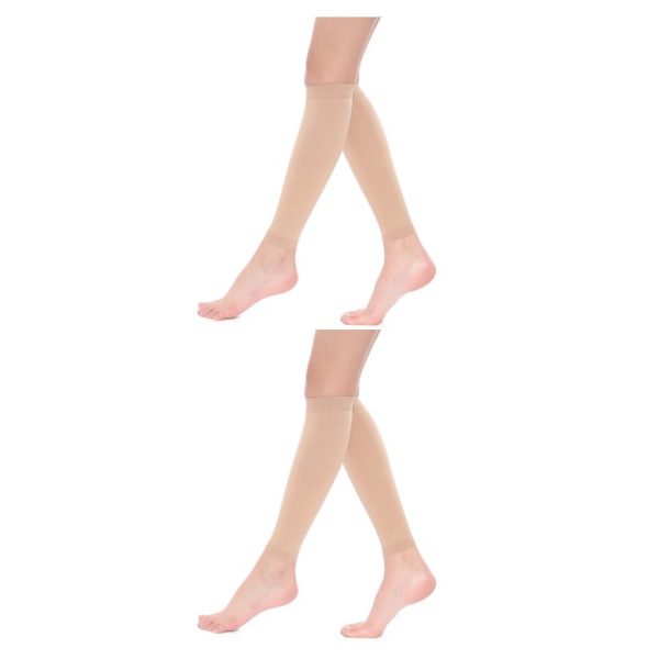 1/2/3/5 Dam S Calf Compression Strumpor Bekväma och skin color M 2Set