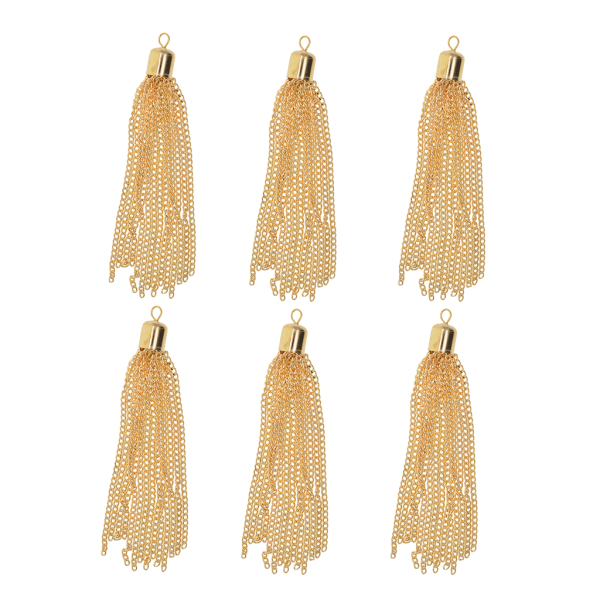 1/2/3/5 6 delar Handgjorda Boho Long Chain Tofshängen Light gold 1Set