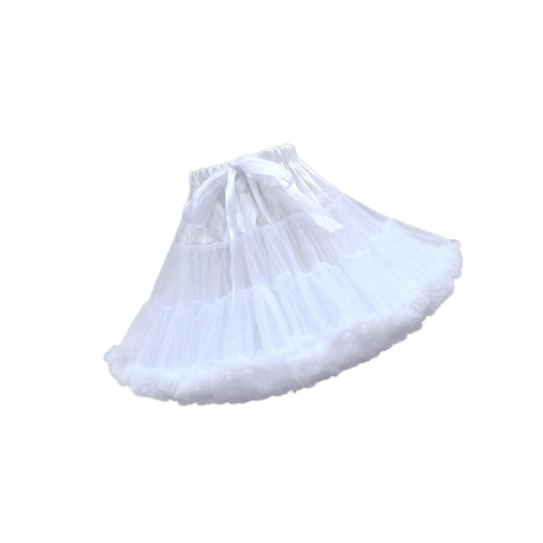 Damunderkjol i lager i tyll Chiffong Crinoline för klänning White 45cm
