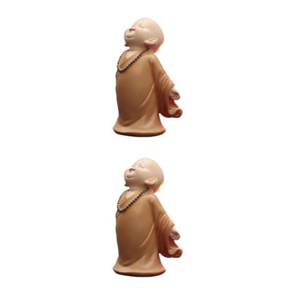1/2/3 Söt Buddha Staty Monk Figurine Ornament Little för stand open hands height 10cm 2Set