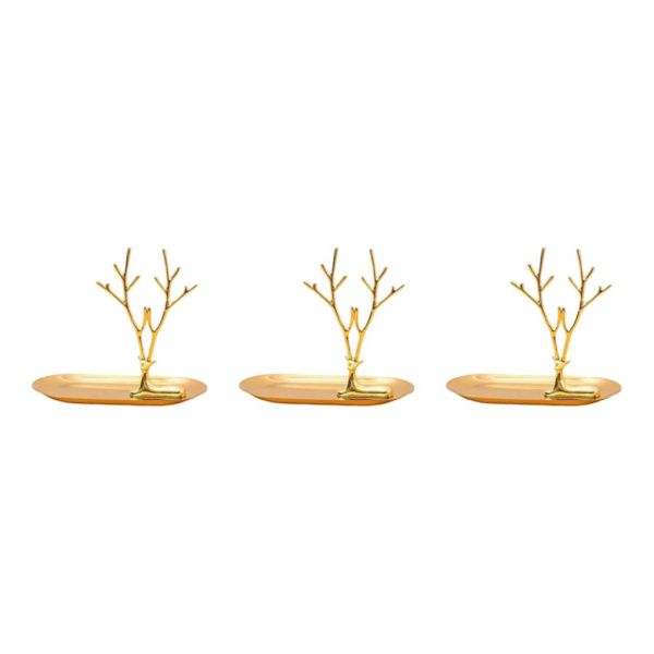 1/2/3/5 Smycken Organizer Stand Fack Display Rack för ringar Large Antler Style A 3Set