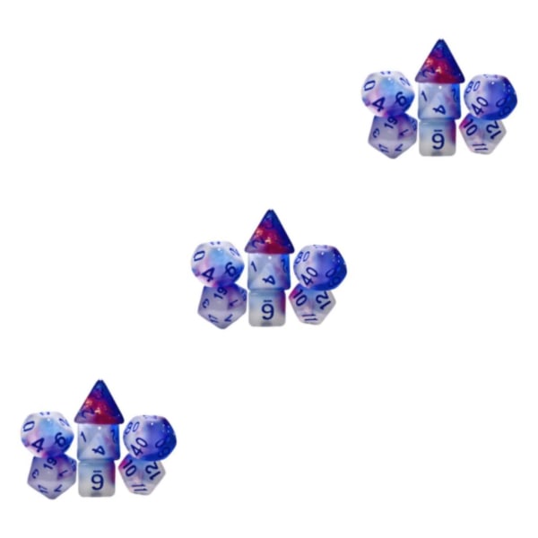 1/2/3 7Pack Multi tärning Set Glow in Dark för rollspel 3Set
