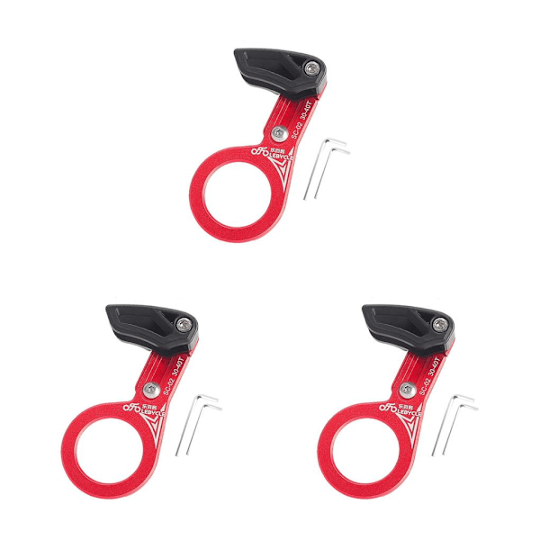 1/2/3 Universal Kedjeguide i aluminiumlegering för MTB-cykel Axis red 3PCS