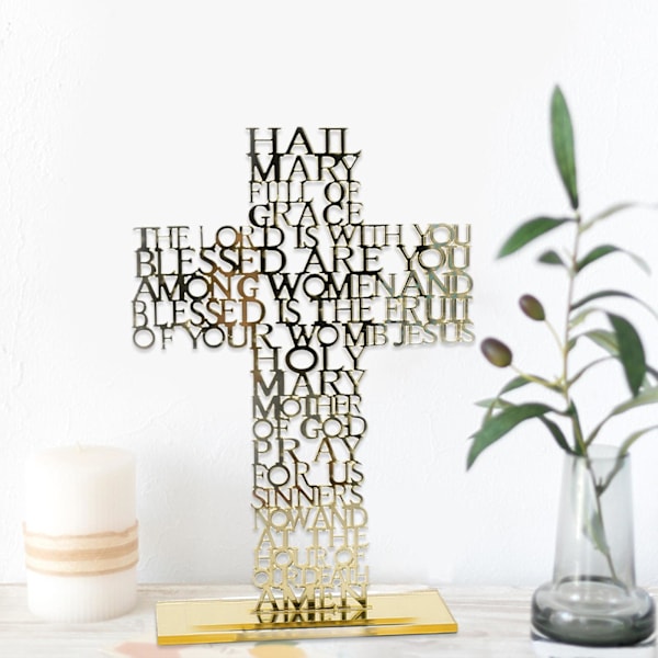 1/2/3/5 Stående krucifix Jesus Scriptures Cross Bön Gold 20cm 1Set
