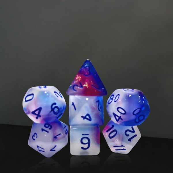 1/2/3 7Pack Multi tärning Set Glow in Dark för rollspel 1Set