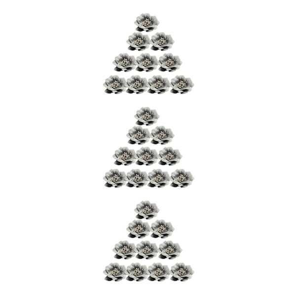 1/2/3/5 10 stycken Camellia Flower Heads för gör-det-själv-hårtillbehör Grey 4.5cm 3Set