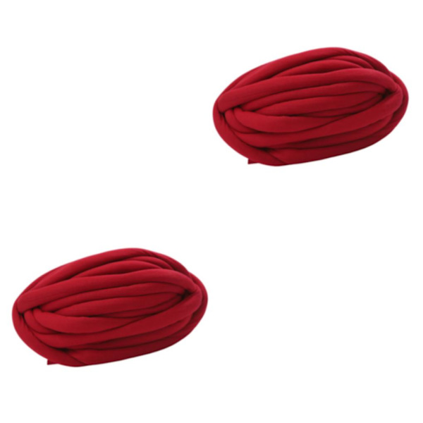 1/2/3/5 Chunky ullgarnfyllning Mjuk stickning för halsdukströja dark red 25mm 2Set