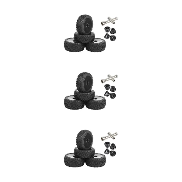 1/2/3 Fram Bak Buggy Däck 1:10 Bildelar Tillbehör DIY Black 3Set