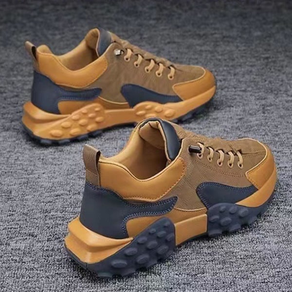 Promenadskor för män, halkfria ventilerande för korta vandringar Khaki Size 44