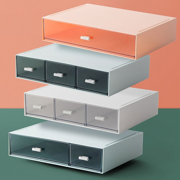 1/2/3/5 förvaringslåda för stapelbar låda i plast - organiserad förvaring blue 1 drawer 1 Pc