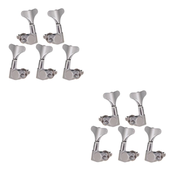 1/2/3/5 String Tuning Peg Tuner Förseglad maskinhuvudknapp för Silver 2 left 3 right 2PCS