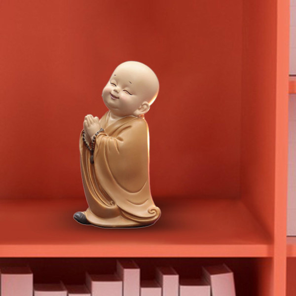 1/2/3 Söt Buddha Staty Monk Figurine Ornament Little för stand hands together height 10cm 1Set