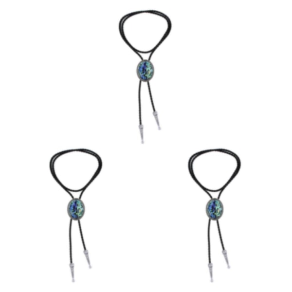 1/2/3 Retro Mens Bolo Tie Slips Western Oval Halsband Skjorta 3Set