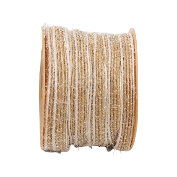 1/2/3/5 Naturlig jute Burlap Ribbon Home Craft Present Souvenir 5mm 5Set