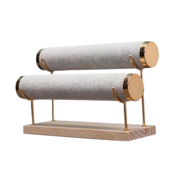 2-vånings armband Display Organizer Fristående för Grey Flocking