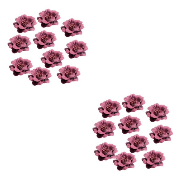 1/2/3/5 10 stycken Camellia Flower Heads för gör-det-själv-hårtillbehör Fuchsia 4.5cm 2Set