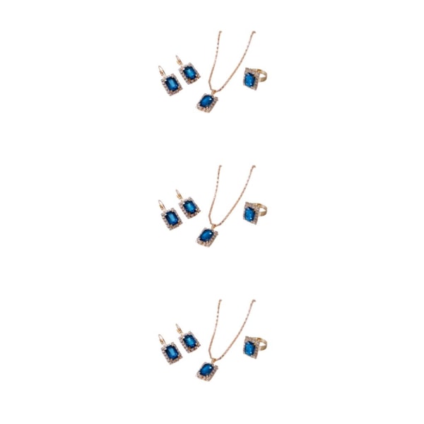 1/2/3/5 Alloy Unik Stone Smycken Set för kvinnor Utsökt royalblue 3PCS