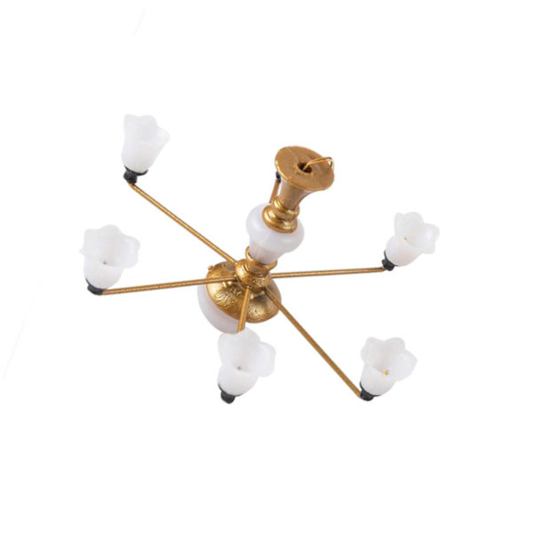 1/2/3 Modern Miniatyr Ljuskrona Celing Lampa Modell Layout Dekor Golden Warm Light 8.2x4.5cm 1Set
