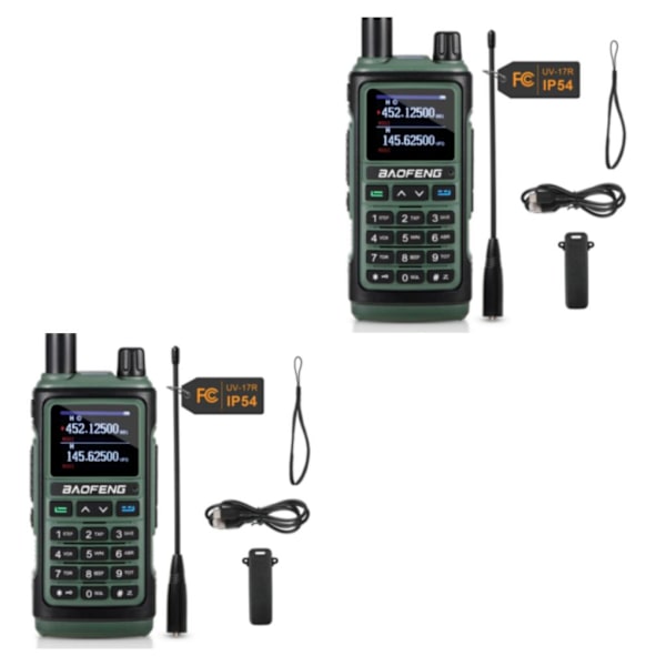 1/2/3 UHF/VHF med trådlös frekvenskopiering Handhållen skinkaradio Green 2Set