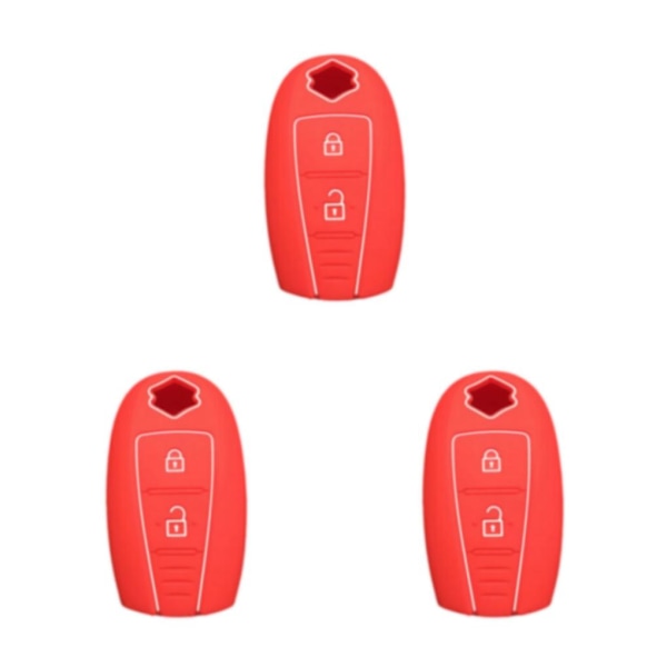 1/2/3/5 bilnyckel 3-knapps halkfri bilfjärrkontroll Red 3PCS