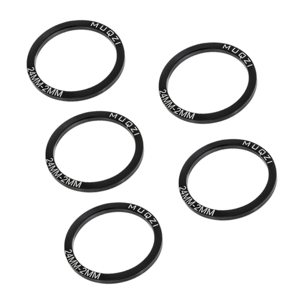 1/2/3/5 5x Cykel Bottenfäste Packning Bricka BB Spacer Reparation Black 24MM T2MM 1Set